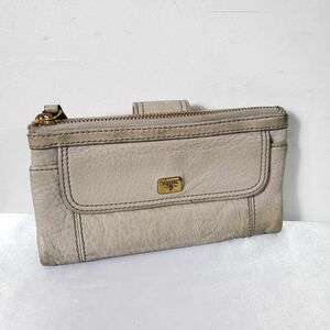 Vintage Fossil Wallet Grey Leather